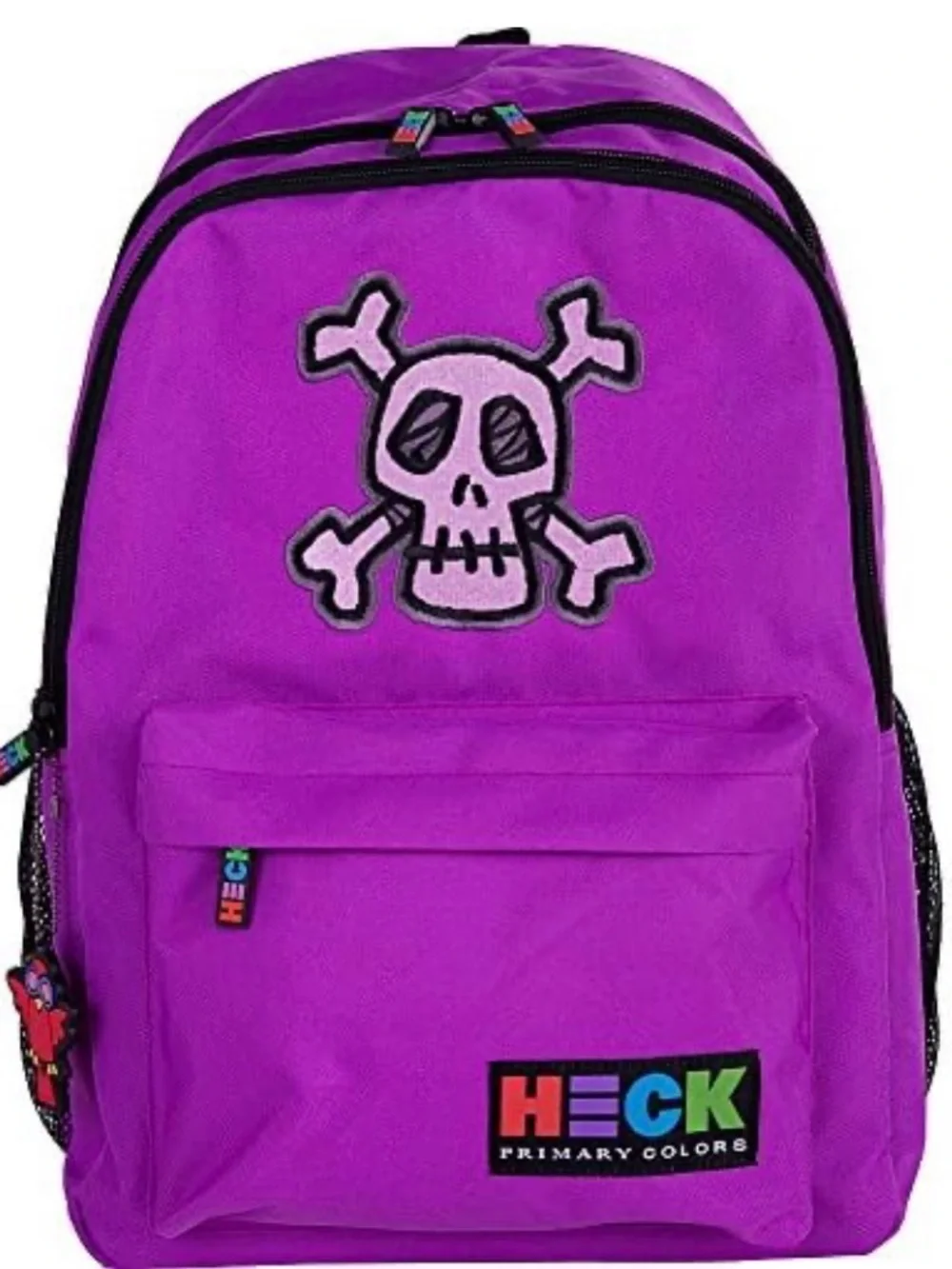 Ed Heck Skull Backpack Purple 17” Primary Colors The World of Ed Heck New